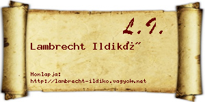 Lambrecht Ildikó névjegykártya